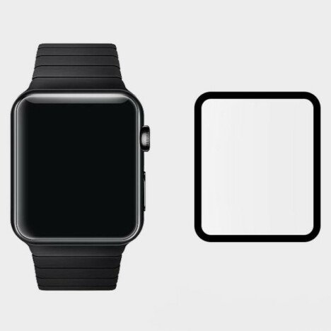 Folie de protectie iUni pentru Smartwatch Apple Watch 38mm 3D Tempered Glass Negru