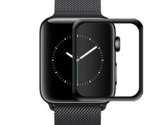 Folie de protectie iUni pentru Smartwatch Apple Watch 38mm 3D Tempered Glass Negru